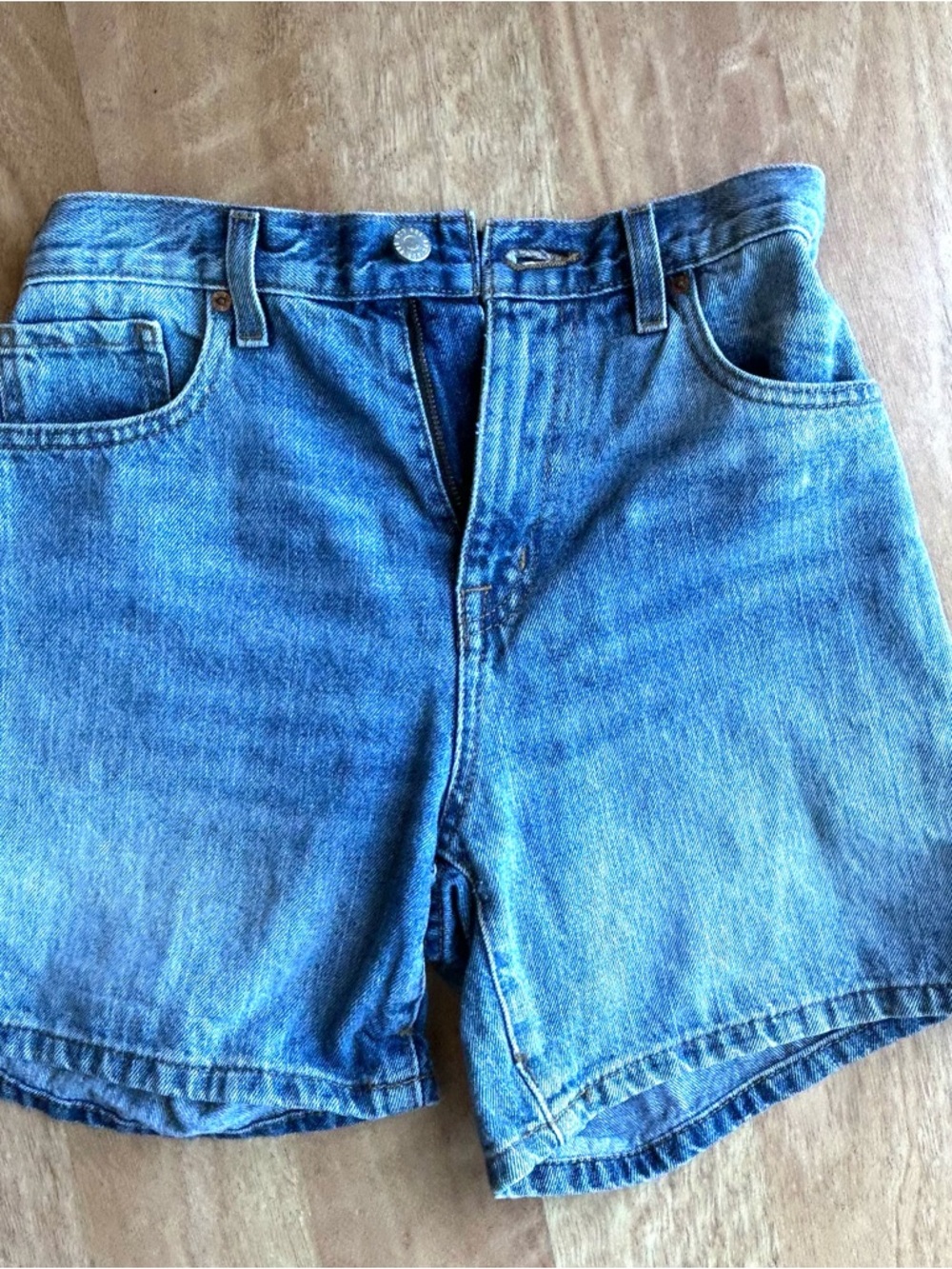 BDG Light Blue Mom High-Rise Denim Shorts